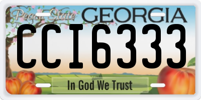 GA license plate CCI6333