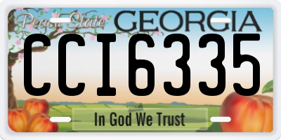 GA license plate CCI6335