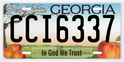 GA license plate CCI6337