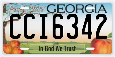 GA license plate CCI6342