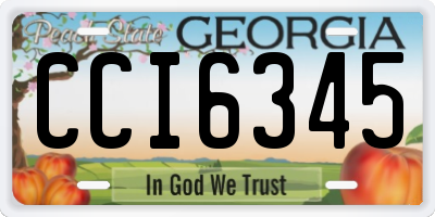 GA license plate CCI6345