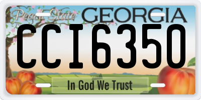 GA license plate CCI6350