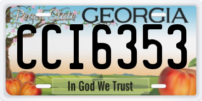 GA license plate CCI6353