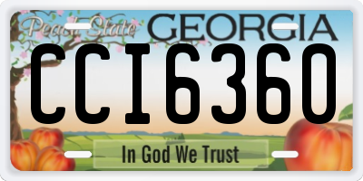 GA license plate CCI6360