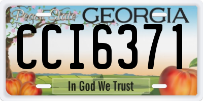 GA license plate CCI6371