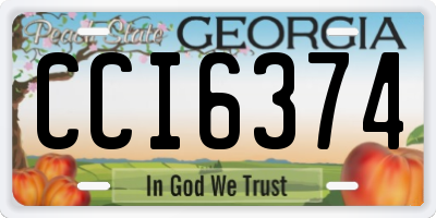 GA license plate CCI6374