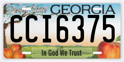 GA license plate CCI6375