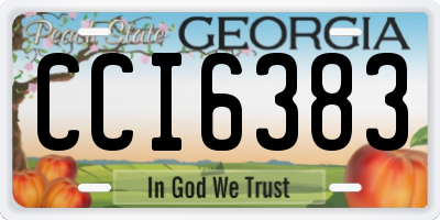 GA license plate CCI6383