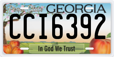 GA license plate CCI6392