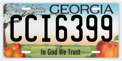 GA license plate CCI6399