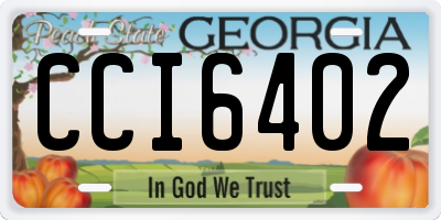 GA license plate CCI6402
