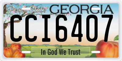 GA license plate CCI6407