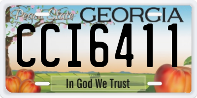 GA license plate CCI6411