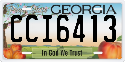 GA license plate CCI6413