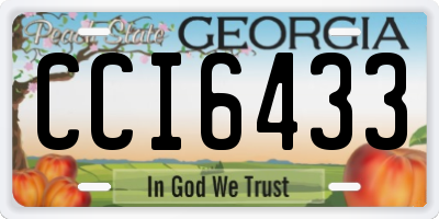 GA license plate CCI6433