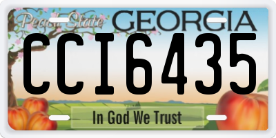 GA license plate CCI6435