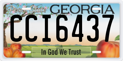 GA license plate CCI6437