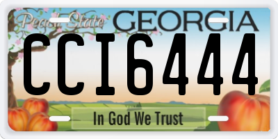 GA license plate CCI6444