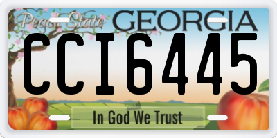 GA license plate CCI6445