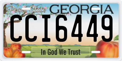 GA license plate CCI6449