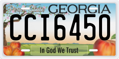 GA license plate CCI6450