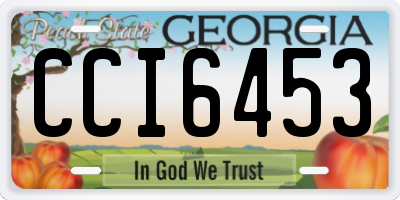 GA license plate CCI6453