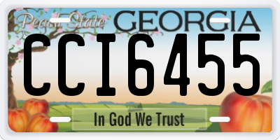 GA license plate CCI6455