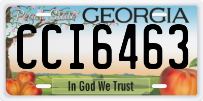 GA license plate CCI6463