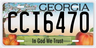 GA license plate CCI6470