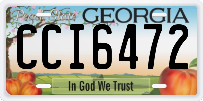 GA license plate CCI6472