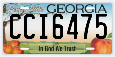 GA license plate CCI6475