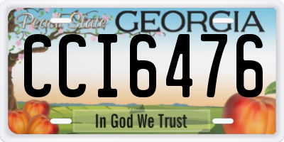 GA license plate CCI6476