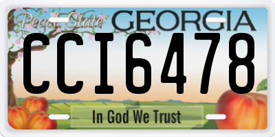 GA license plate CCI6478