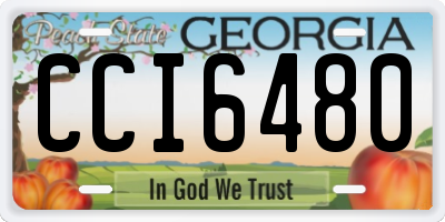 GA license plate CCI6480