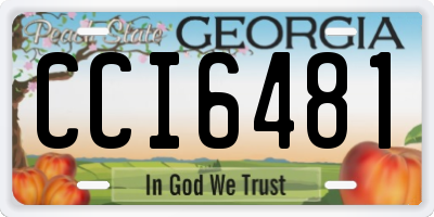 GA license plate CCI6481