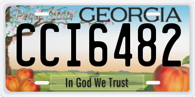 GA license plate CCI6482