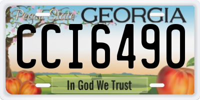 GA license plate CCI6490