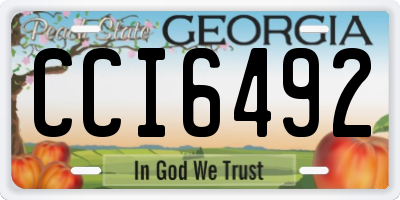 GA license plate CCI6492