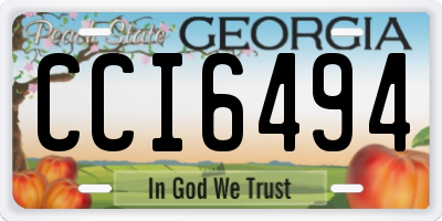 GA license plate CCI6494