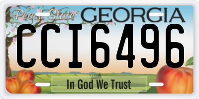 GA license plate CCI6496