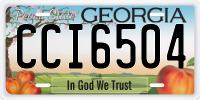 GA license plate CCI6504