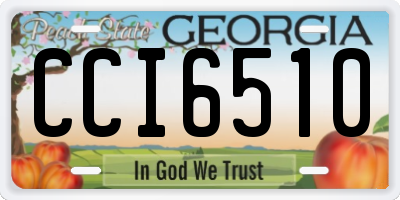 GA license plate CCI6510