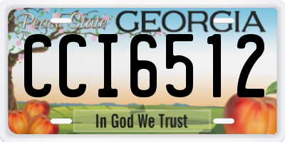 GA license plate CCI6512