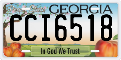 GA license plate CCI6518