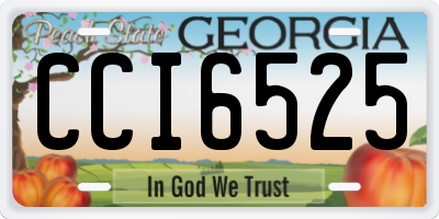 GA license plate CCI6525