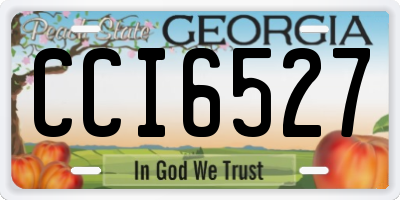 GA license plate CCI6527