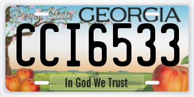 GA license plate CCI6533