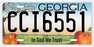 GA license plate CCI6551