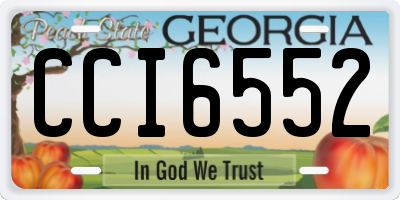 GA license plate CCI6552