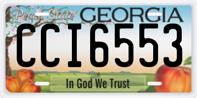 GA license plate CCI6553